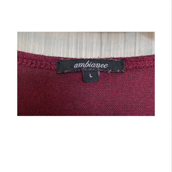 Ambiance Maroon Long-sleeved shirt (Large) - Picture 3 of 4